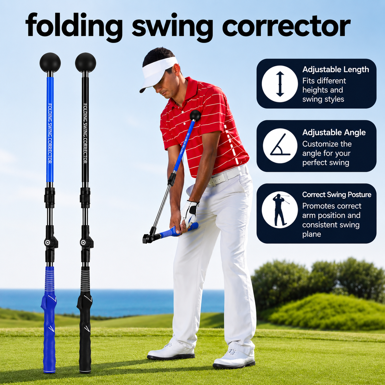 Golf Swing Trainer with Adjustable Angle